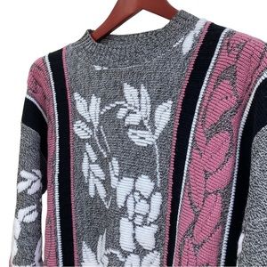 Retro Floral Sweater L